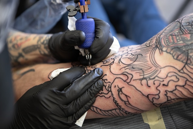 A person getting tattoo.