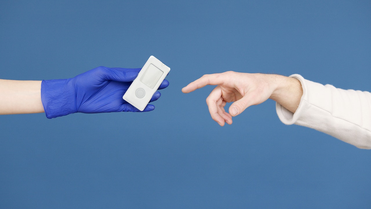 An image of patient and doctor for medical testing.