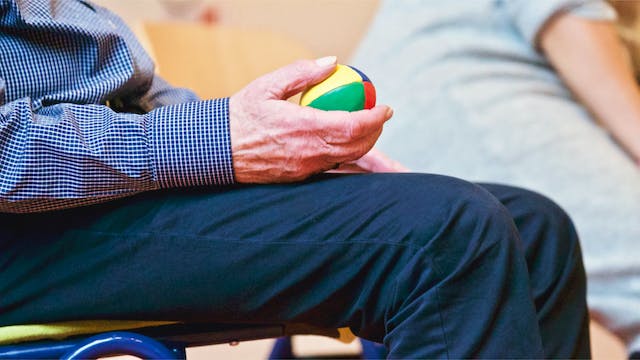 Physical therapy for an older man.