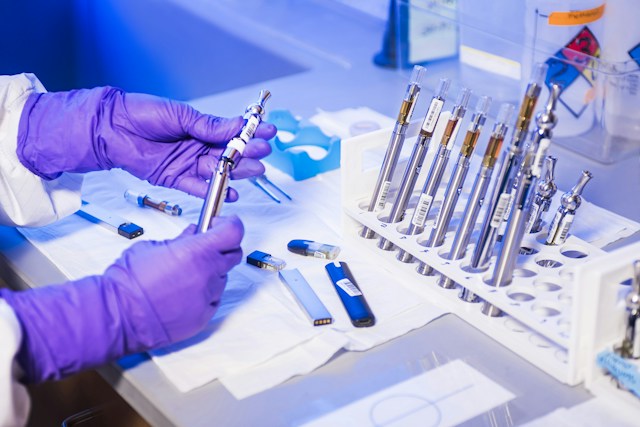 Test tubes and samples for a clinic trial study.